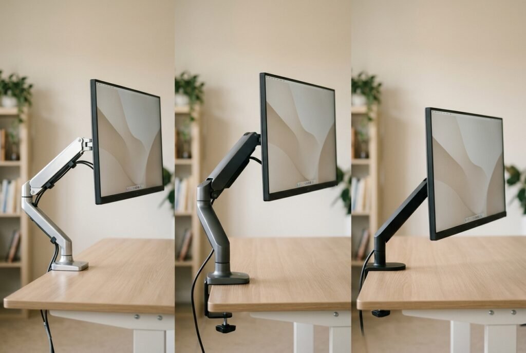 Ergotron LX, BenQ Ergo Arm and AmazonBasics monitor arm comparison